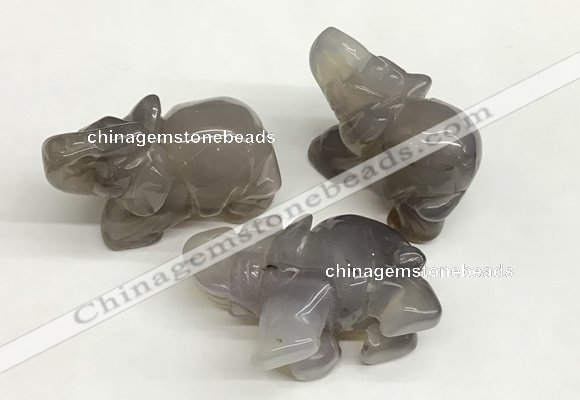 CDN403 25*50*35mm elephant grey agate decorations wholesale