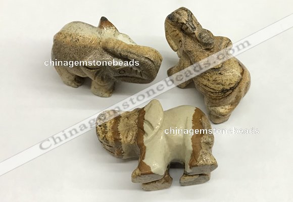 CDN407 25*50*35mm elephant picture jasper decorations wholesale