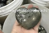 CDN41 65*70mm heart pyrite gemstone decorations