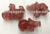 CDN415 25*50*35mm elephant cherry quartz decorations wholesale