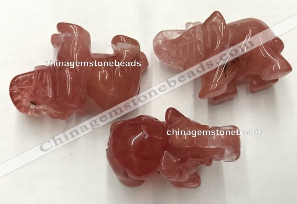 CDN415 25*50*35mm elephant cherry quartz decorations wholesale