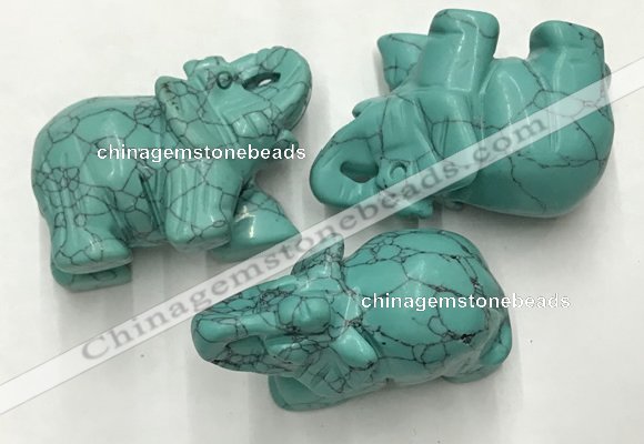 CDN417 25*50*35mm elephant imitation turquoise decorations wholesale