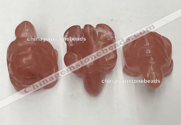 CDN433 28*45*22mm turtle cherry quartz decorations wholesale