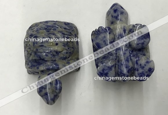 CDN456 38*55*28mm turtle blue spot stone decorations wholesale