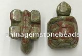 CDN459 38*55*28mm turtle unakite decorations wholesale