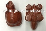 CDN462 38*55*28mm turtle red jasper decorations wholesale