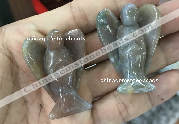 CDN476 30*40mm angel Indian agate decorations wholesale