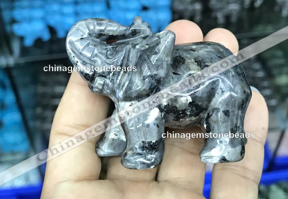 CDN518 33*65*45mm elephant black labradorite decorations wholesale