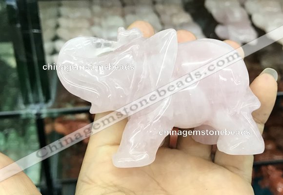 CDN530 35*80*55mm elephant rose quartz decorations wholesale