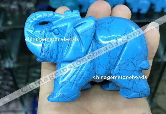 CDN533 35*80*55mm elephant imitation turquoise decorations wholesale