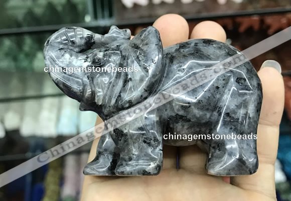 CDN536 35*80*55mm elephant black labradorite decorations wholesale