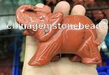 CDN538 35*80*55mm elephant red jasper decorations wholesale