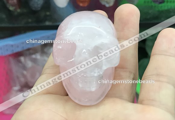 CDN551 35*50*40mm skull rose quartz decorations wholesale