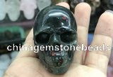 CDN557 35*50*40mm skull blood jasper decorations wholesale