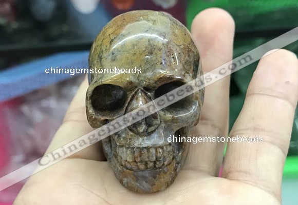 CDN558 35*50*40mm skull agate decorations wholesale