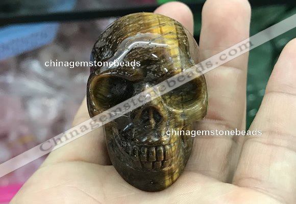 CDN559 35*50*40mm skull yellow tiger eye decorations wholesale
