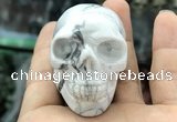 CDN562 35*50*40mm skull white howlite decorations wholesale