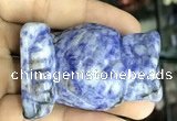 CDN572 35*50mm owl blue spot stone decorations wholesale