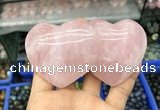 CDN591 50*90mm double heart rose quartz decorations wholesale