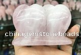 CDN594 50*75mm double heart rose quartz decorations wholesale