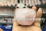 CDN597 40*55mm apple rose quartz decorations wholesale