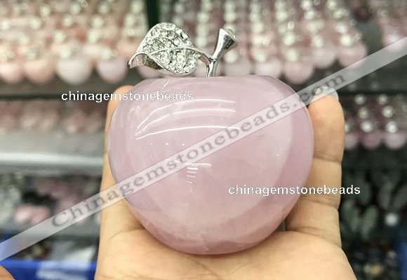 CDN598 55*65mm apple rose quartz decorations wholesale