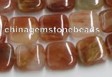 CDQ07 15.5 inches 14*14mm square natural red quartz beads wholesale