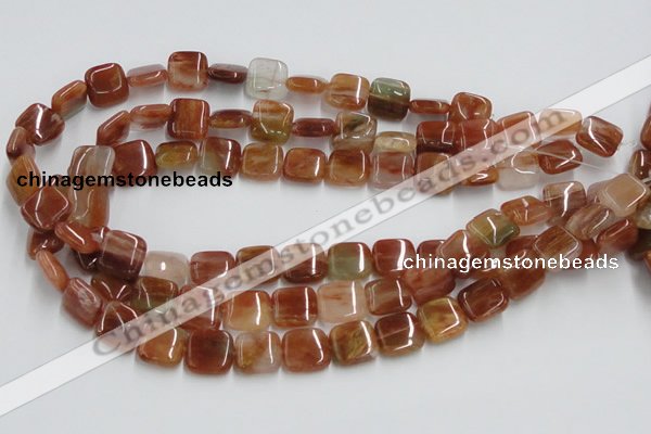 CDQ07 15.5 inches 14*14mm square natural red quartz beads wholesale