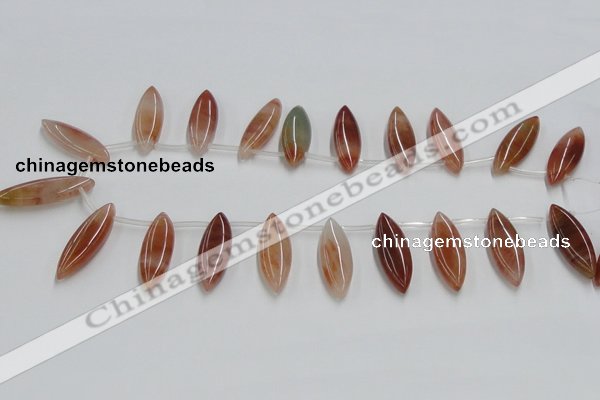 CDQ11 15.5 inches 12*30mm marquise natural red quartz beads wholesale