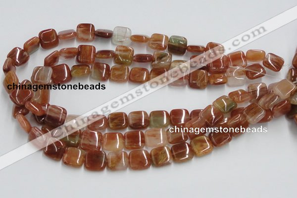 CDQ15 15.5 inches 6*6mm square natural red quartz beads wholesale