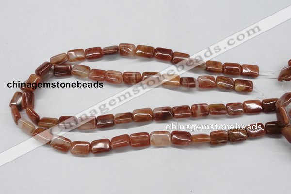 CDQ19 15.5 inches 8*10mm rectangle natural red quartz beads wholesale