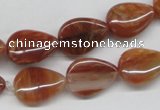 CDQ25 15.5 inches 13*18mm flat teardrop natural red quartz beads