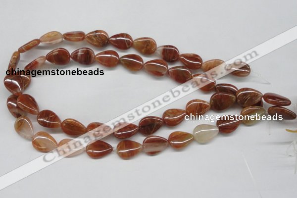 CDQ25 15.5 inches 13*18mm flat teardrop natural red quartz beads