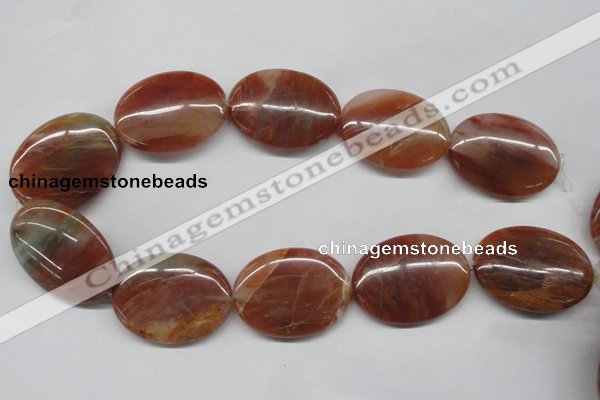 CDQ27 15.5 inches 30*40mm oval natural red quartz beads