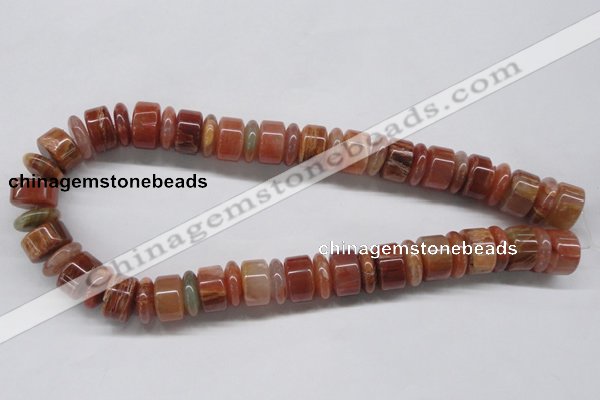 CDQ33 15.5 inches 5*16mm & 10*16mm rondelle natural red quartz beads