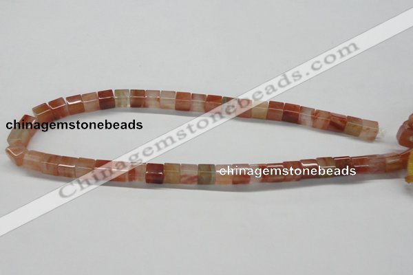 CDQ36 15.5 inches 8*8mm cube natural red quartz beads wholesale