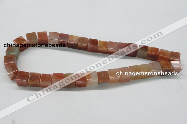 CDQ37 15.5 inches 12*12mm cube natural red quartz beads wholesale