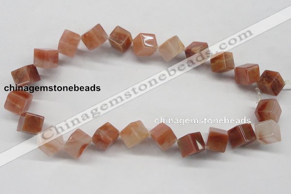 CDQ38 15.5 inches 6*6mm cube natural red quartz beads wholesale