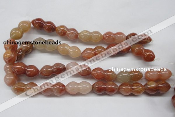 CDQ42 15.5 inches 15*30mm calabash natural red quartz beads