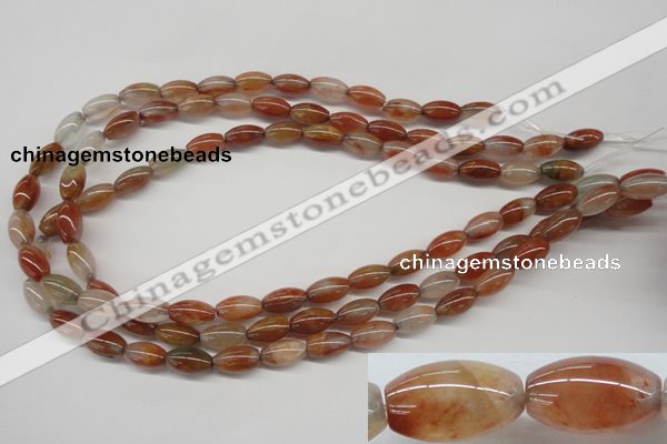 CDQ43 15.5 inches 7*13mm rice natural red quartz beads wholesale