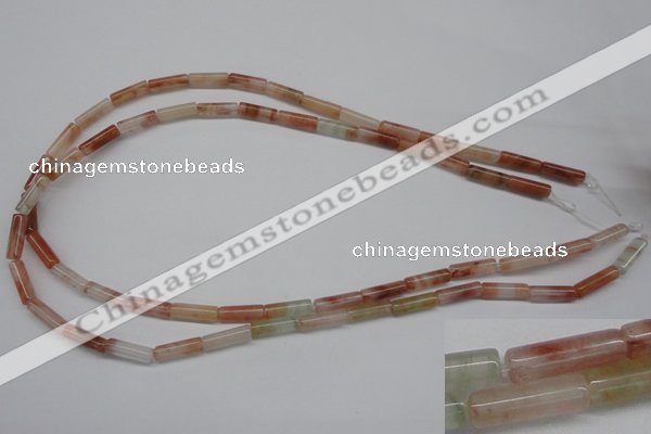 CDQ50 15.5 inches 4*13mm tube natural red quartz beads wholesale