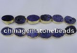 CDQ502 20*30mm - 22*30mm oval druzy quartz beads wholesale