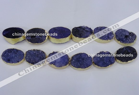 CDQ502 20*30mm - 22*30mm oval druzy quartz beads wholesale