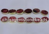 CDQ504 20*30mm - 22*30mm oval druzy quartz beads wholesale