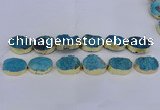 CDQ505 20*30mm - 22*30mm oval druzy quartz beads wholesale