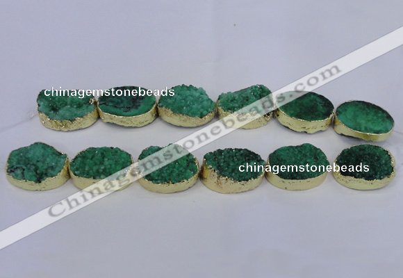 CDQ506 20*30mm - 22*30mm oval druzy quartz beads wholesale