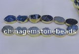 CDQ507 20*30mm - 22*30mm oval druzy quartz beads wholesale