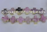 CDQ519 23*24mm - 24*25mm cross druzy quartz beads wholesale