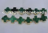 CDQ520 23*24mm - 24*25mm cross druzy quartz beads wholesale