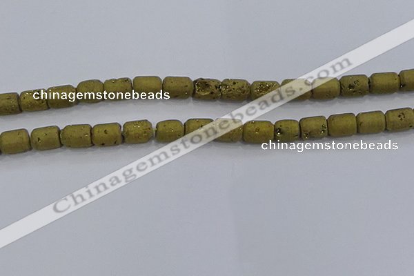 CDQ601 8 inches 6*8mm drum druzy quartz beads wholesale